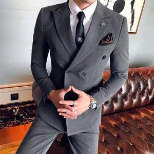 <span class=keywords><strong>Costume</strong></span> professionnel de <span class=keywords><strong>style</strong></span> <span class=keywords><strong>anglais</strong></span> à double boutonnage pour hommes d'affaires, pour le loisir et la culture personnelle - Product Image 3
