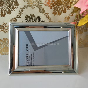 <span class=keywords><strong>Cadre</strong></span> <span class=keywords><strong>photo</strong></span> en <span class=keywords><strong>verre</strong></span> plaqué argent, décoratif, large face, métal, 3 pièces - Product Image 4
