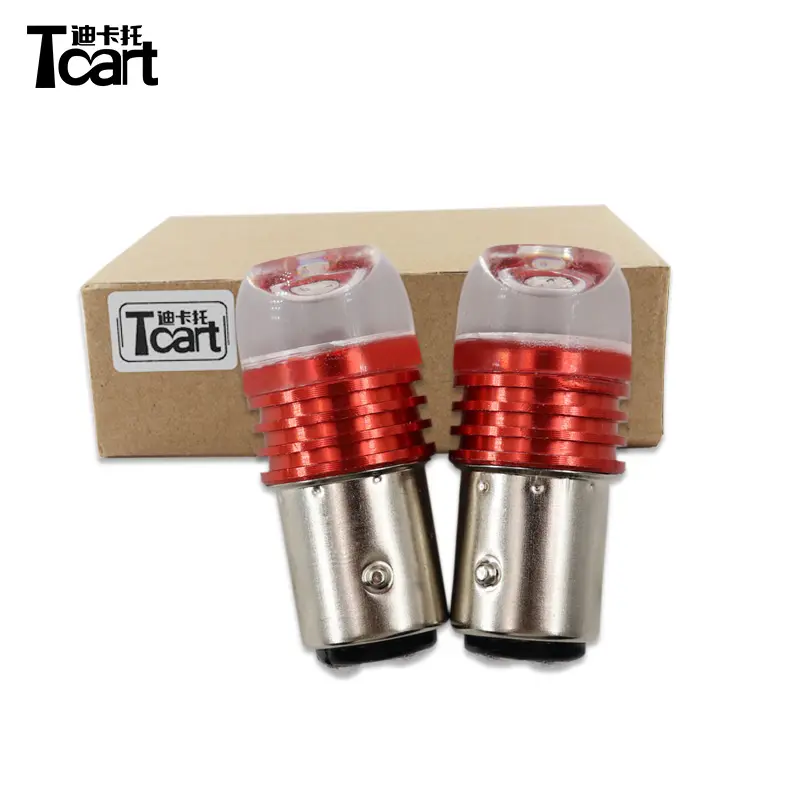 Tcart-Luz led intermitente de freno, 12V, 300LM, alta potencia, 3W, luz de parada automática, nuevo diseño, 1157