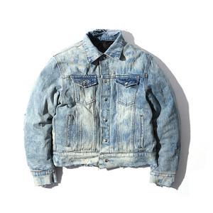 OEM giacca di jeans con colletto a contrasto Private Label - Product Image 4