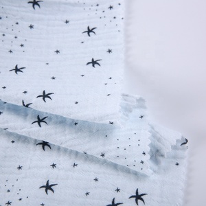 Couverture en coton biologique à motif étoiles pour bébé, <span class=keywords><strong>double</strong></span> couche, en <span class=keywords><strong>gaze</strong></span> de coton, mousseline peignée, blanc, certifié dot, 100% - Product Image 6