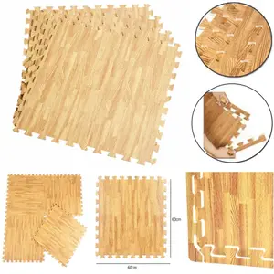 LINYIQUEEN venatura del legno schiuma eva ad incastro puzzle tappetino in schiuma piastrelle per pavimenti bambino legno eva legno vinile puzzle mat