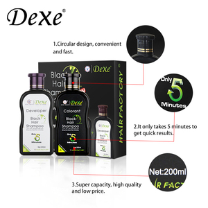 DEXE Shampoo Colorante <span class=keywords><strong>per</strong></span> <span class=keywords><strong>Capelli</strong></span> Neri, Formula in Crema <span class=keywords><strong>per</strong></span> Uomo e Donna, Uso Domestico, Salone e Viaggio, <span class=keywords><strong>Senza</strong></span> <span class=keywords><strong>Ammoniaca</strong></span> e <span class=keywords><strong>Senza</strong></span> PPD - Product Image 5