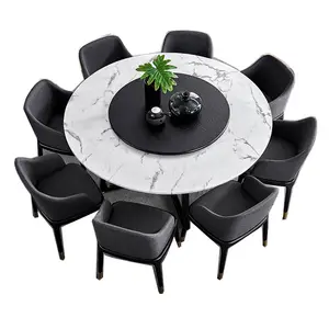 אירופאי עיצוב עגול עגול אריחים למעלה שולחן אוכל עיצובים עם עץ רגל מרכז עגול מסתובב אוכל שולחן