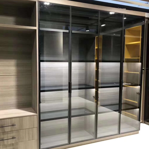 Khung <span class=keywords><strong>Closet</strong></span> Cửa Nội Thất Tempered Glass Panel Và Nhôm Kích Thước Hiện Đại Swing Tùy Chỉnh Hoàn Thành Salice 15 Ngày CN;GUA VL-27 - Product Image 2