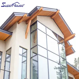 Superhouse Villa Loại Rèm Tường Nhôm Tùy Chỉnh Kính Cửa Sổ Mái Hiên Với Giá Rẻ