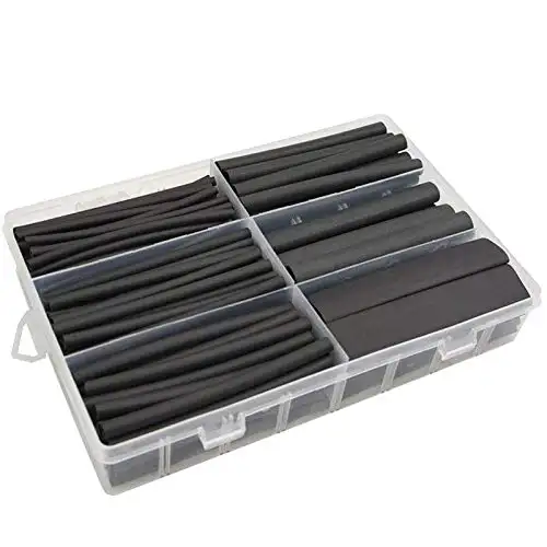 Hampool 130pcs Waterproof Insulated PE Dual Wall Heat Shrink Tubing Resistence Tube Assortment