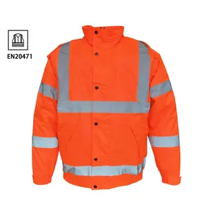 High visibility men's work satin bomber jacket workwear