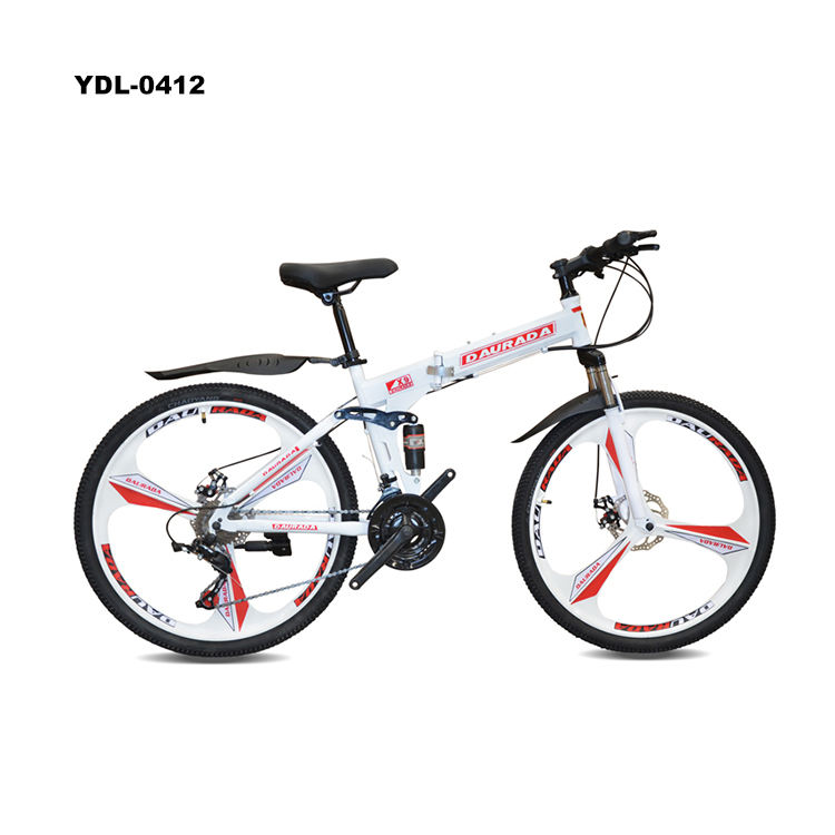 New Design 21 Speed Folding Mountain Bike 26 Inch Folding Bicycle Three  Knives One Round Wheel MTB