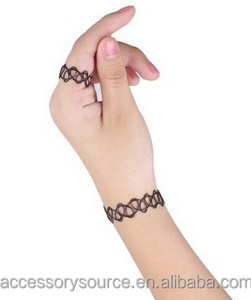 Pulseras de plástico de moda pulsera elástica barata, negra, pulseras de tatuaje de plástico de moda - Product Image 2