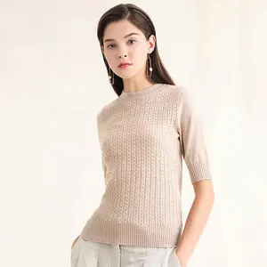 China manufacturer 3/4 sleeve sweaters wool mohair pullover knit sweater