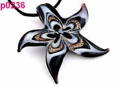 Pendentif étoile de mer en verre dichroïque style Murano, fait main, thème océan, grenat, composants de collier de bijoux chrétiens - Product Image 2