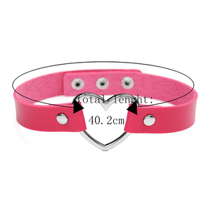 2019 nuovo Cuoio DELL'UNITÀ di elaborazione <span class=keywords><strong>Grande</strong></span> <span class=keywords><strong>Cuore</strong></span> Pulsante Punk Tattoo velluto Della <span class=keywords><strong>Collana</strong></span> del choker - Product Image 2