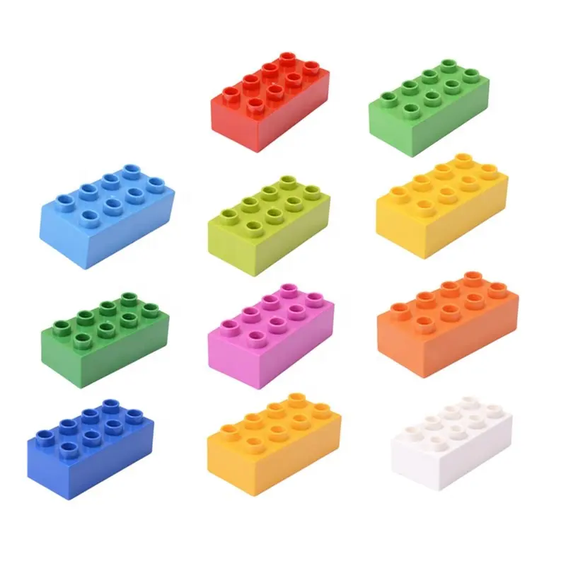 Pièces détachées pour blocs de construction, lot de 10 grandes briques 2x4, 8 points, compatibles avec les blocs lego, jouets, nouveau, grande taille