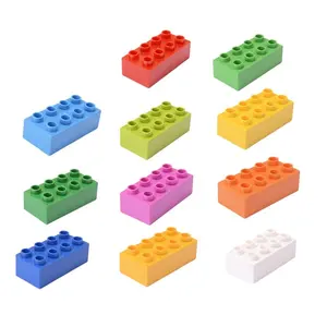 10pcs/lot High Large Building Blocks Spare Parts 2X4 higher Big Size Block 8 Dots Higher Brick compatible with lego Block Toys