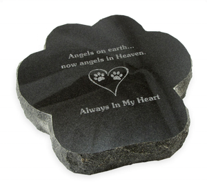 Marcadores <span class=keywords><strong>de</strong></span> Lápida para <span class=keywords><strong>Mascotas</strong></span> <span class=keywords><strong>de</strong></span> Granito Negro Grabados con Láser con Huella <span class=keywords><strong>de</strong></span> Pata - Product Image 2