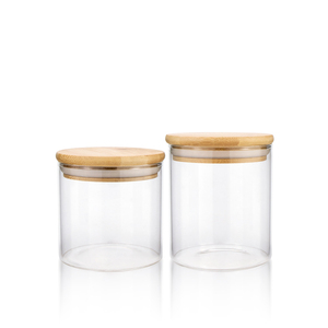 Pot hermétique en verre borosilicate avec couvercle en liège de <span class=keywords><strong>bambou</strong></span>, récipient de stockage des aliments, épices, étanche à la chaleur - Product Image 4