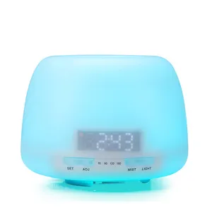 Colorful LED light Alarm clock 400ml Changing Color Led Lights Electric Cool Mist Essential Oil Aroma Diffuser