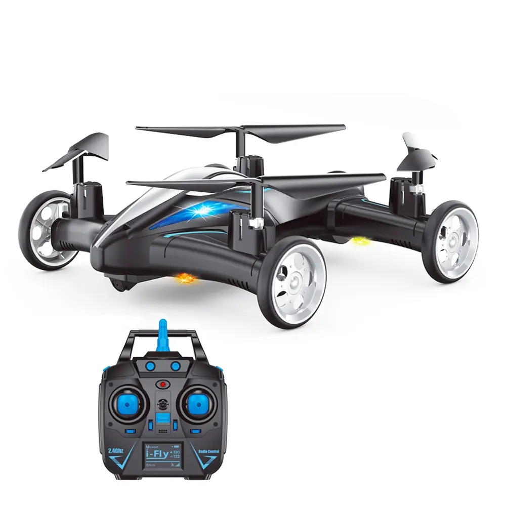 2.4G 6CH One Key Return 2 in 1 Radio Control Flying Car Land and Air Quad Copter Drone