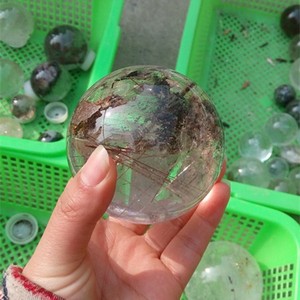 Boule de cristal de <span class=keywords><strong>Quartz</strong></span> <span class=keywords><strong>vert</strong></span> naturel 1 pièce, Phantom/fantôme, boules de cristal de chlore rares - Product Image 2