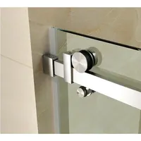 Tira de sellado para puertas de cristal de ducha sin marco, accesorios para puertas deslizantes de vidrio de ducha, kit de seguimiento de Hardware