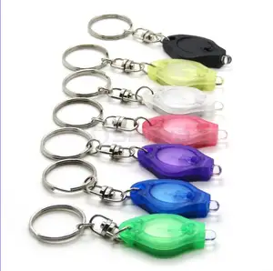 2 CR2016 Plastic Oval Color Mini Key Ring LED Flashlight