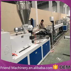 Plástico pvc threading elétrica dupla linha de produção da tubulação/tubo de máquina
