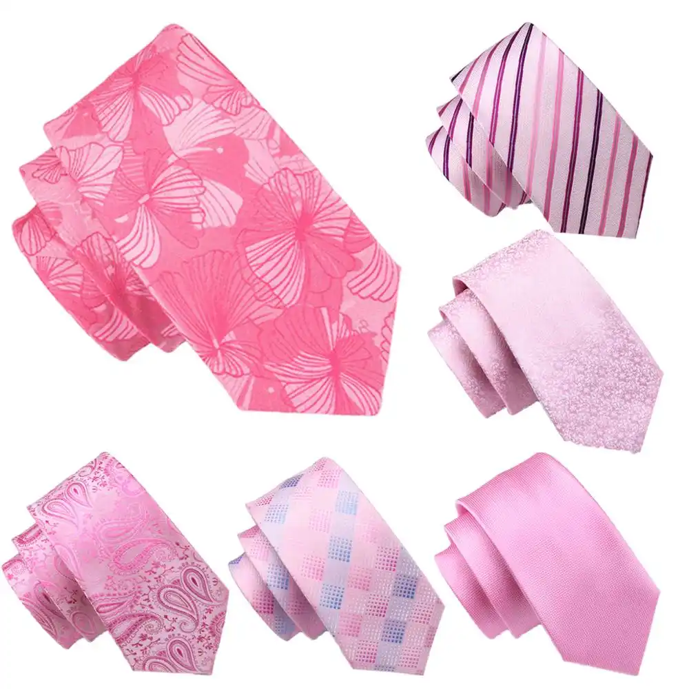 드롭 배송 핑크 꽃 넥타이 망 실크 넥타이 손으로 만든 목 넥타이
