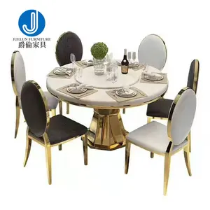 Paslanmaz çelik mermer yemek masası ile gül altın yemek masası s set yemek masası yuvarlak