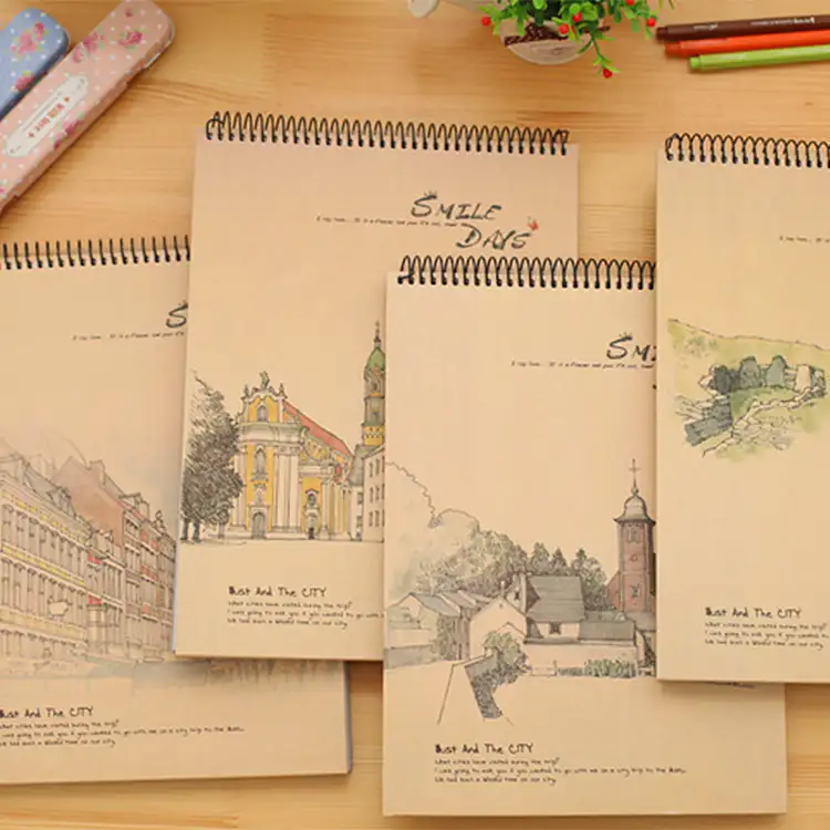 MOQ BASSO Cina fabbrica originale personale a spirale legante personalizzato sketchbook COPERCHIO DELLA CARTA
