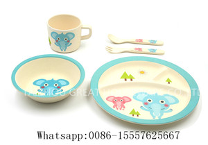 Hogar y Jardín vajilla de diseño Elefante juego de mesa de bambú - Product Image 1
