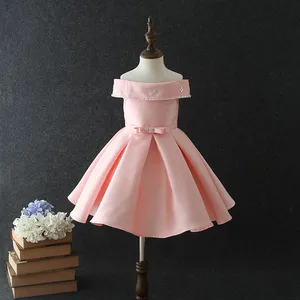 2018 Baby Mädchen Party Kleid Kinder Kleider Designs Vietnam Kinder rosa Bogen knoten Prinzessin Geburtstags feier Kleider für 3 Jahre alt