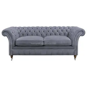 Custom made luxury velvet chesterfield sofa fabric sofa