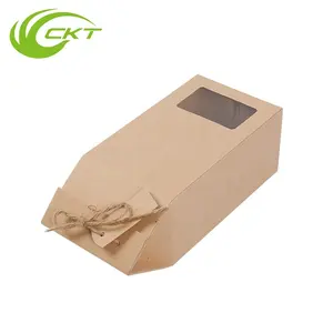 Personalized Recycled Kraft Paper Packaging Handmade Logo Printed Tea Gift Box With Pvc Window