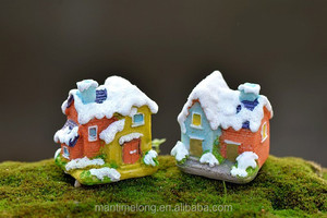 Noël maisons de neige résine artisanat Micro <span class=keywords><strong>paysage</strong></span> ornement miniaturas de jardin fée jardin décor village miniature - Product Image 2
