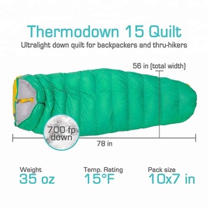 15 gradi Verso Il Basso Sacco A Pelo Trapunta-Ultralight Freddo, 3 Stagione Trapunta-Perfetto per Backcountry di Campeggio, Zaino In Spalla - Product Image 3