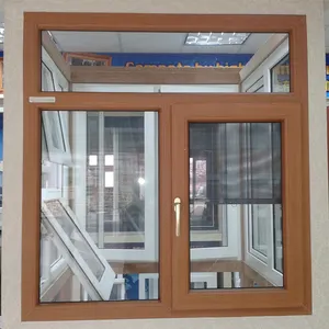 2.5mm Upvc pencere çerçevesi kalınlığı 1.5mm çelik ahşap renk Pvc pencere