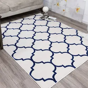 收藏当代摩洛哥格子设计聚酯格子地毯