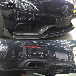Ailettes pour pare-choc avant en Fiber de carbone, accessoire de voiture, Mercedes benz classe <span class=keywords><strong>C</strong></span> W205 C63 AMG coupé Sedan - Product Image 3
