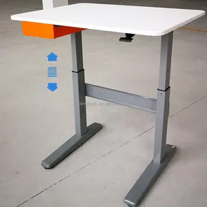 MDF PVC top pneumatic adjustable sit to stand single student desk