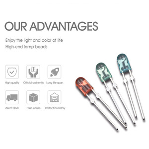 1000pcs סגלגל הוביל דיודה מטבל 546 אור 346 פולטת ירוק דיפוזיה - Product Image 4