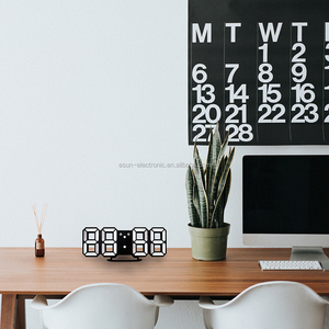 Đồng Hồ Treo Tường <span class=keywords><strong>3D</strong></span> LED Thông Minh, Đồng Hồ Báo Thức Kỹ Thuật Số Hiện Đại Để Trang Trí Nhà Cửa Văn Phòng - Product Image 5