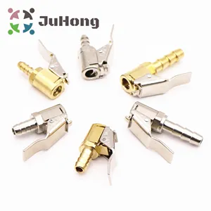 8x26mm Dài Hose Barb Euro Phong Cách Không Khí Chuck Clip-on Brass Gốc Mở/Đóng Cửa Cuối nickel Mạ hoặc Đồng Bằng Brass Công Cụ Sửa Chữa Lốp