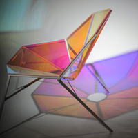 RG 22 Micron Blaze PET Angelina Iridescent Dichroïque Film avec Auto-Adhésif pour Acrylique et Verre
