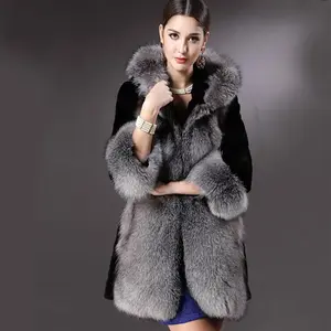 Fur Hooded Coat Long Style Best Quality O-Neck For Lady