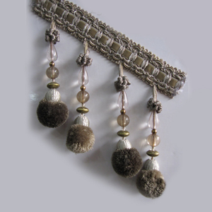 Gros Durable Pas Cher Brun Foncé Perlé Pom Pom <span class=keywords><strong>Frange</strong></span> - Product Image 4
