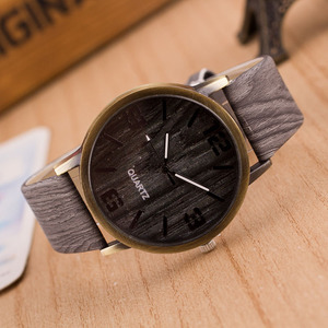Orologi <span class=keywords><strong>da</strong></span> <span class=keywords><strong>Polso</strong></span> Unisex <span class=keywords><strong>in</strong></span> Stile <span class=keywords><strong>Legno</strong></span> Simulato con Cinturino <span class=keywords><strong>in</strong></span> Pelle, Movimento al Quarzo, Disponibili <span class=keywords><strong>in</strong></span> 6 Colori - Product Image 3