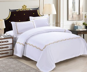 <span class=keywords><strong>Funda</strong></span> de edredón de algodón con bordado blanco para hotel - Product Image 4