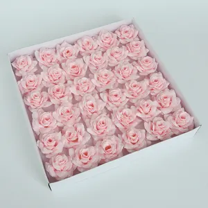 Fleurs de camélia artificielles, 50 pièces, pour bouquet, boîte cadeau, décoration de maison, fête de mariage