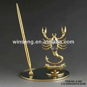 Gran oferta, juego de bolígrafos de cristal del zodiaco Escorpio chapado en oro de 24 quilates, juego de cristal elegante para fanáticos de Escorpio - Product Image 1